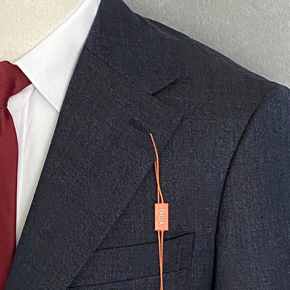 Tallia Men's 38R Suit Jacket Venezia Stretch Fabric Solid Dark Blue NEW - Picture 5 of 10